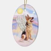 雲 – German Shepherd Angel (tri) セラミックオーナメント (左)