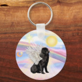 雲 – Newfoundland (#1)天使 キーホルダー (正面)