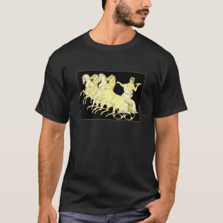 雷と馬と共に戦車に乗るゼウス Tシャツ
