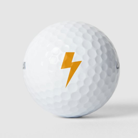 雷のエネルギー電力のサインイエローホワイト ゴルフボール (正面)