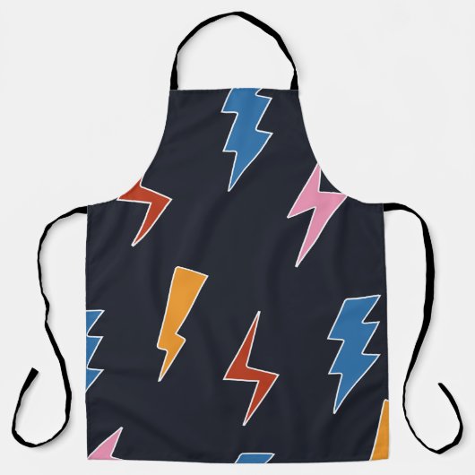 雷の継ぎ目のない模様、手引き稲妻 エプロン (正面)