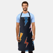 雷の継ぎ目のない模様、手引き稲妻 エプロン (着用した状態)