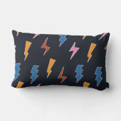 雷の継ぎ目のない模様、手引き稲妻 ランバークッション (裏面)