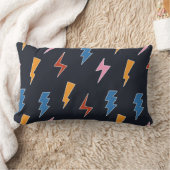 雷の継ぎ目のない模様、手引き稲妻 ランバークッション (ブランケット)