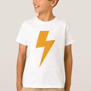 雷エネルギー黄色のプリント Tシャツ