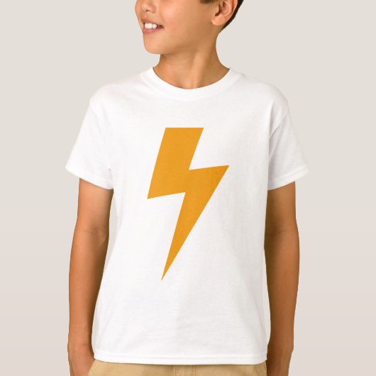雷エネルギー黄色のプリント Tシャツ (正面)