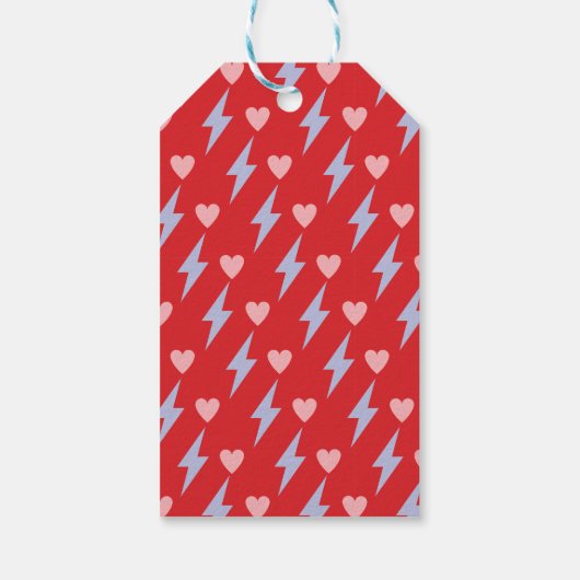 雷パーソナライズされた稲妻ボルト及びハート ギフトタグ (裏面)