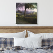 雷吹嵐の中の木が風に キャンバスプリント (インサイチュ (寝室))