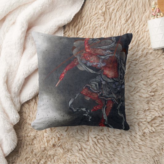 雷神北斎 クッション (ブランケット)