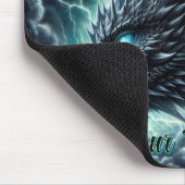 雷雨の中のドラゴンヘッド稲妻 マウスパッド (コーナー)
