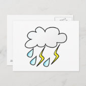 雷雨の稲妻と雨 ポストカード (正面/裏面)