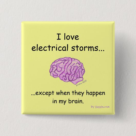 雷雨ボタン 缶バッジ (正面)