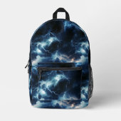 雷雨照明パターン プリントバックパック (正面)