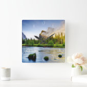 雷雨 スクエア壁時計 (ホーム)