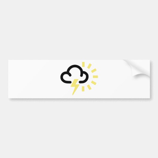 雷雨: レトロの天気予報の記号 バンパーステッカー (正面)