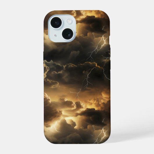 雷雲パターン iPhone 15ケース (裏面)