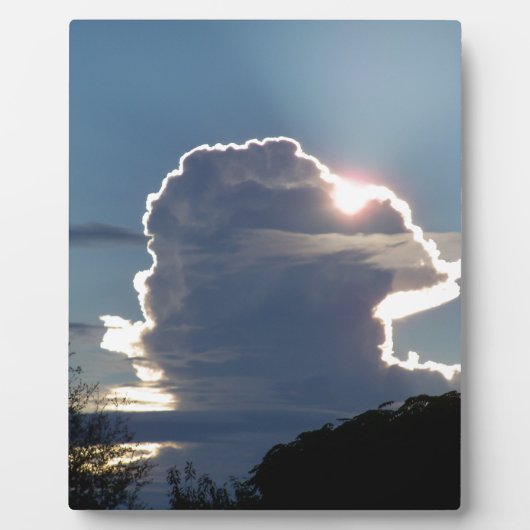 雷頭雲が太陽を遮る フォトプラーク (正面)