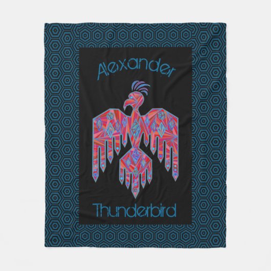 雷鳥の南西芸術のネイティブアメリカンの記号 フリースブランケット (正面)