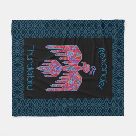 雷鳥の南西芸術のネイティブアメリカンの記号 フリースブランケット (正面(横))