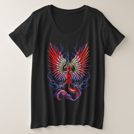 雷鳥の耳下腺生物 プラスサイズTシャツ (デザイン正面)