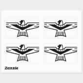 雷鳥の輪郭 長方形シール (シート)