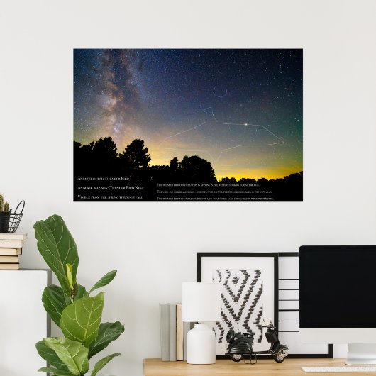 雷鳥オジベ星座 ポスター (ホームオフィス)