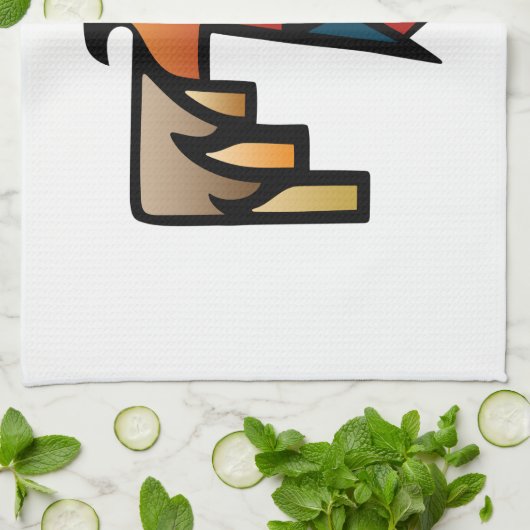 雷鳥-原産のアメリカインディアンの記号 キッチンタオル (折り畳み)