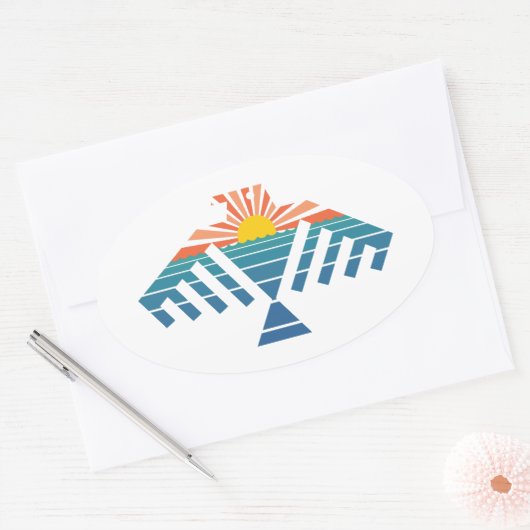 雷鳥 楕円形シール (封筒)