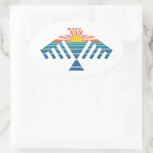 雷鳥 楕円形シール (バッグ)