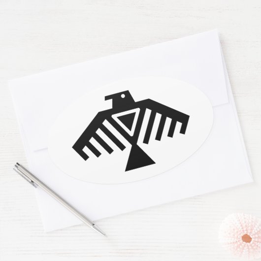 雷鳥 楕円形シール (封筒)