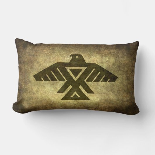 雷鳥- Anishinabeの人々の紋章 ランバークッション (正面)