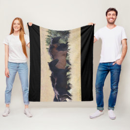 雷鳴の口ひげ毛布 フリースブランケット