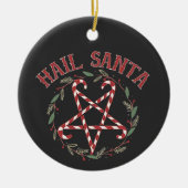 雹サタンクリスマスクランパスクリスマスデビルキャンディ セラミックオーナメント (正面)