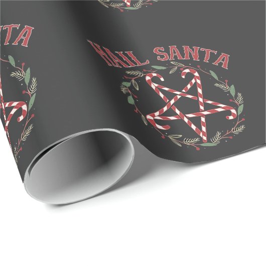 雹サタンクリスマスクランパスクリスマスデビルキャンディ ラッピングペーパー (ロールコーナー)