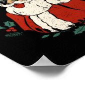 雹サンタクロースそりクリスマスロックメタル ポスター (角)