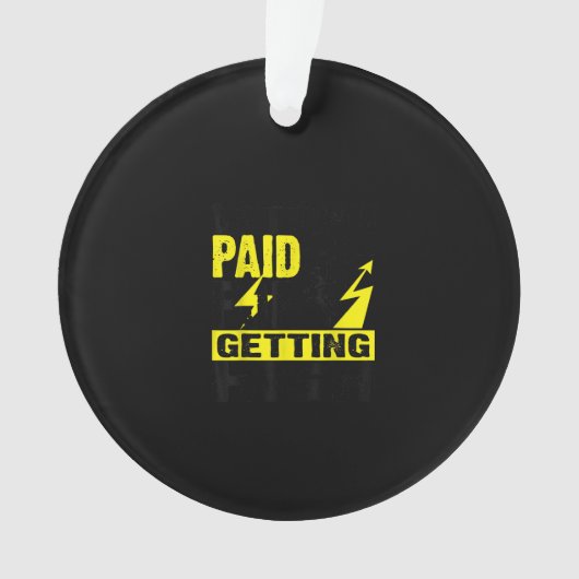 電おもしろい気ギフト電源ラインマンミー オーナメント (正面)