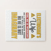 電おもしろい気技師妻の贈り物Yes彼は働く贈り物 ジグソーパズル (横)