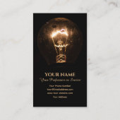 電おもしろい気筋の電球が暗闇を照らす 名刺 (裏面)