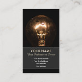 電おもしろい気筋の電球が暗闇を照らす 名刺 (裏面)