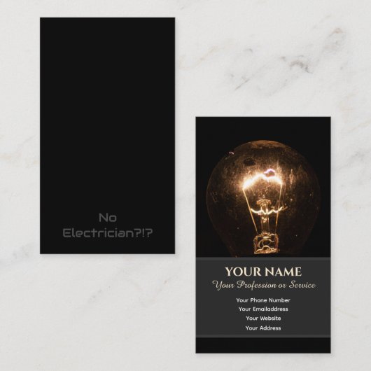 電おもしろい気筋の電球が暗闇を照らす 名刺 (正面/裏面)