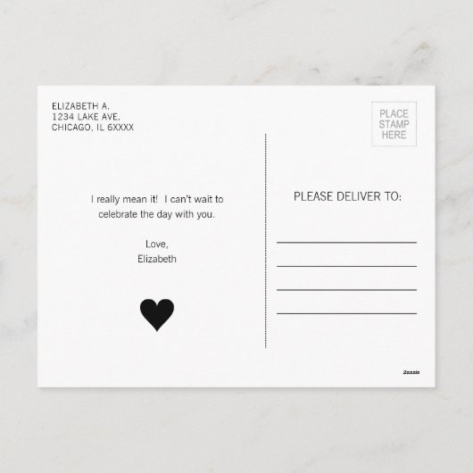 電おもしろい話バレンタインの恋はがきをオフにする シーズンポストカード (裏面)