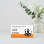 電はっきりした気モダン業者の名刺 名刺 (スタンド正面)