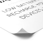 電エレガント子充電の結婚サイン ポスター (角)