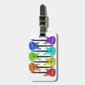 電カラフル気ギターの荷物札 ラゲッジタグ (正面縦)