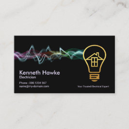 電カラフル気充電金ゴールドの電球 名刺