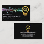 電カラフル気稲妻充電金ゴールド球 名刺 (正面/裏面)