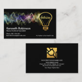 電カラフル波金ゴールド電球 名刺 (正面/裏面)