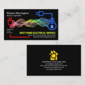 電カラフル波電力用電気回路 名刺 (正面/裏面)