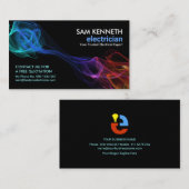 電カラフル波電気請負業者 名刺 (正面/裏面)