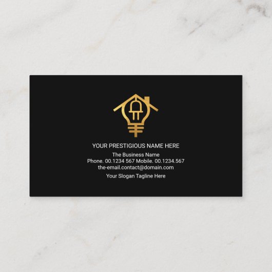 電カラフル荷クリエイティブ金ゴールド電球 名刺 (裏面)